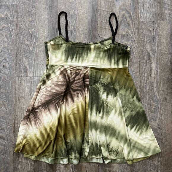 2000s Y2k Forest Fairycore Whimsigoth Milkmaid Flowy Cami Top Womens Medium - Picture 5 of 5